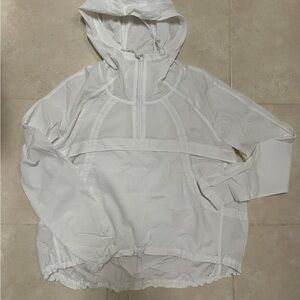 White Hooded Windbreaker Jacket
